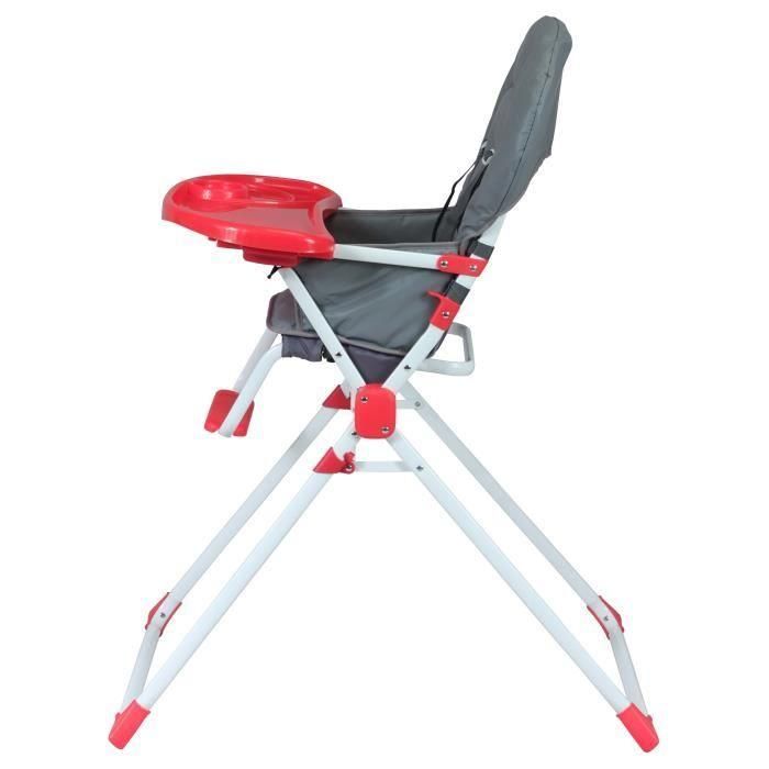 Bambisol trona fija para bebé 6-36 meses - plegable compacta, altura y bandeja ajustables, arnés 5 puntos - gris y rojo 1 Bambisol trona fija para bebé 6-36 meses - plegable compacta, altura y bandeja ajustables, arnés 5 puntos - gris y rojo 1