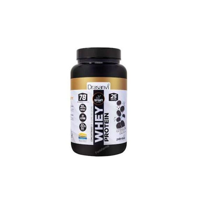 DRASANVI SPORT LIVE Whey Protein Concentrado Cookies & Cream 750g - Alta Pureza para Recuperación Muscular