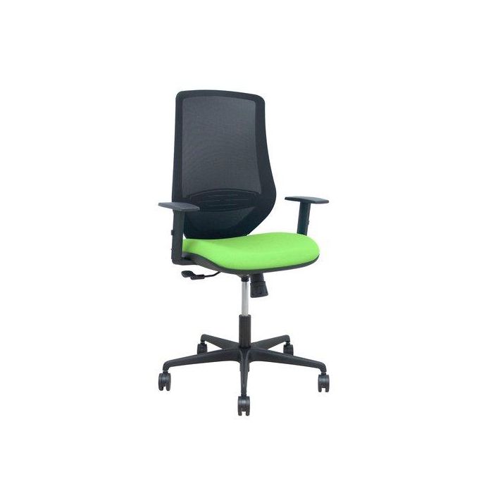 Silla Piqueras Y Crespo Mardos Brazos Regulables Ergonomica Mecanismo Basculante Respaldo Malla Negra Asiento Tapizado Bali Pistacho