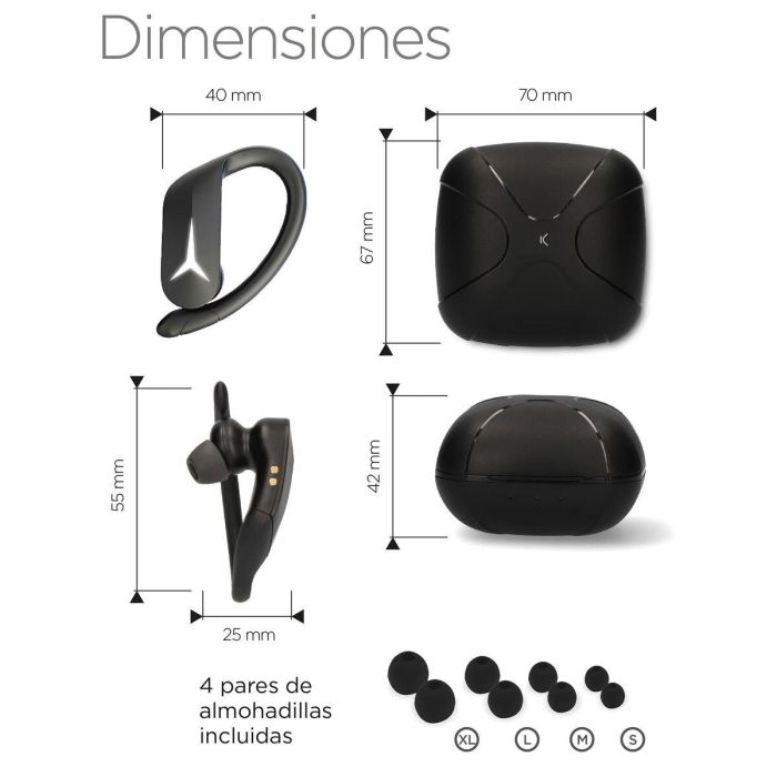 Auriculares Deportivos KSIX Sport Buds 2 700 mAh 6 Auriculares Deportivos KSIX Sport Buds 2 700 mAh 6