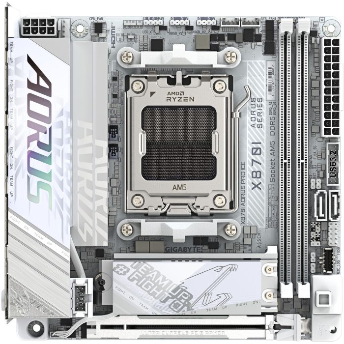 Gigabyte X870I AORUS PRO ICE Placa Base AM5 para AMD Ryzen 9000/8000/7000, DDR5 hasta 8400MHz, Wi-Fi 7, USB4, 2xM.2, 2.5GbE - 9AX87IPRE-00-G10 3