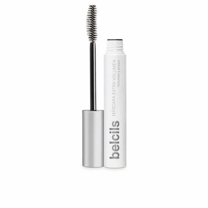 Belcils Máscara de Pestañas Extra Volumen y Grosor, Hipoalergénica. Tratamiento Protector con Cepillo 4D. Color Negro, 8 ml