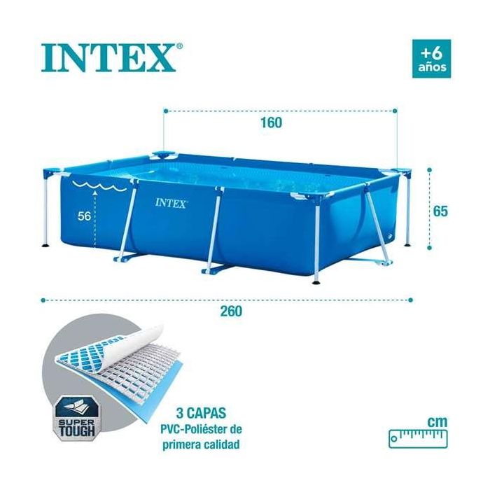 Piscina Desmontable Intex Rectangular 2282 L (260 x 160 x 65 cm) 4 Piscina Desmontable Intex Rectangular 2282 L (260 x 160 x 65 cm) 4