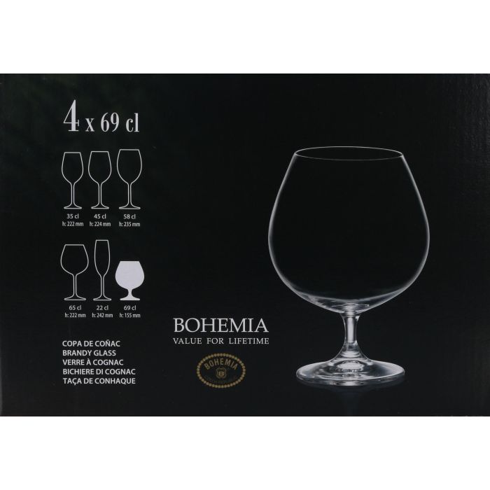 Bohemia Set 4 Copas Coñac Clara 690 cc (6 Cajas) 3