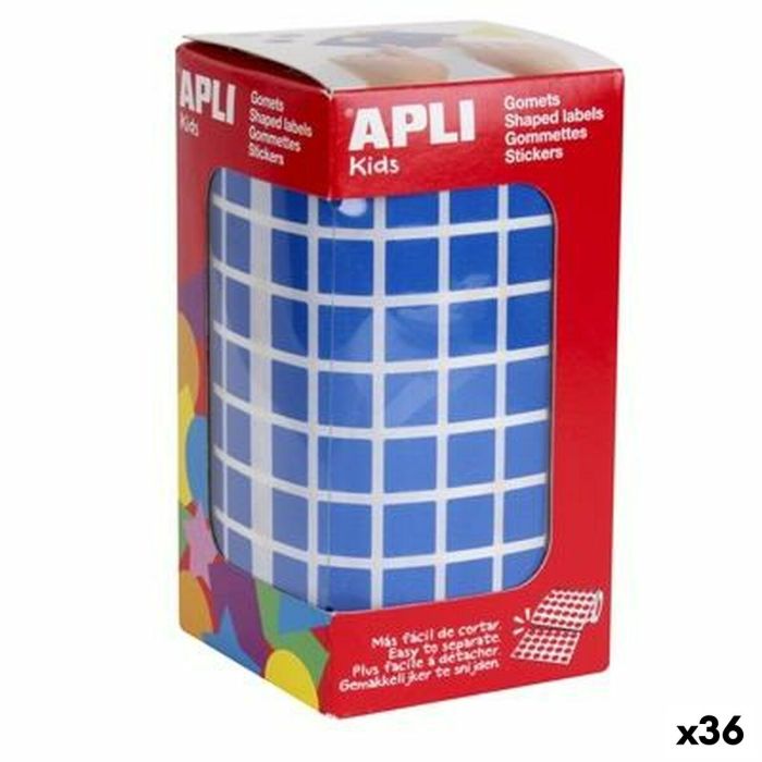 Pegatinas Apli Gomets Azul Cuadrado (36 Unidades)