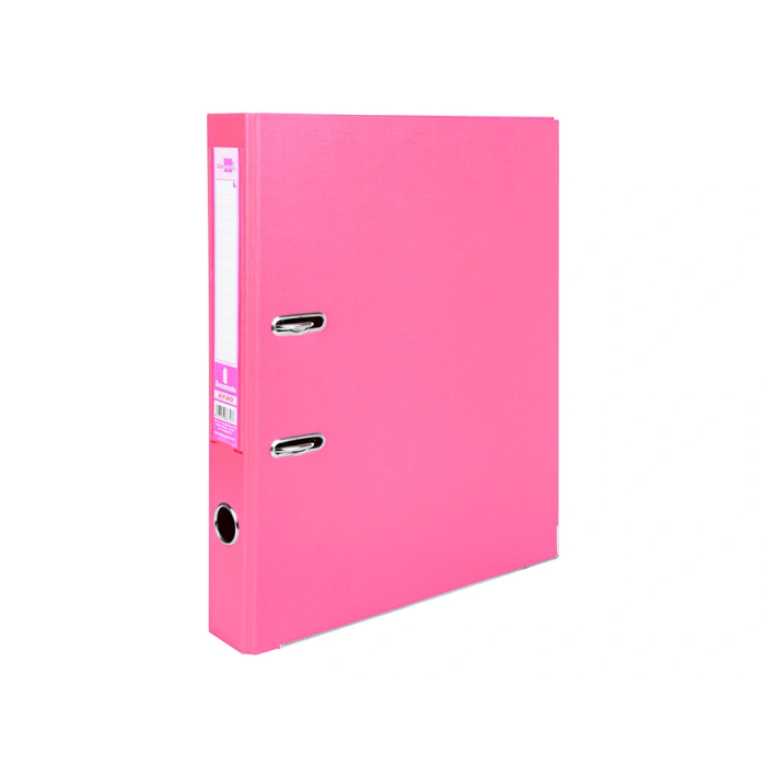 Liderpapel Archivador de Palanca Folio Documenta Forrado PVC Rado Lomo 52 mm Rosa con Compresor Metálico 1