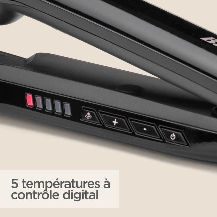 BaByliss ST496E - Plancha para el pelo a vapor BaByliss Steam Shine - 5 temperaturas hasta 230 ° C - Función iónica - Placas de cerámica de 39 mm 4 BaByliss ST496E - Plancha para el pelo a vapor BaByliss Steam Shine - 5 temperaturas hasta 230 ° C - Función iónica - Placas de cerámica de 39 mm 4
