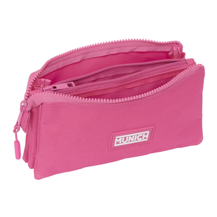Safta Portatodo Triple Munich Basicos Fucsia 22x12x3 cm 2