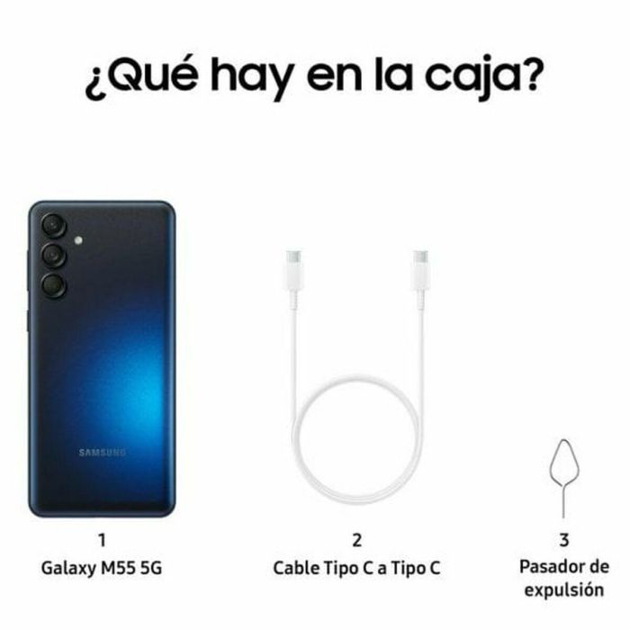 Samsung Galaxy M55 Smartphone 6.7" Super AMOLED+ FHD+ 120Hz Snapdragon 7 Gen 1 256GB 8GB RAM 5G 50MP Selfie 5000mAh Carga Rápida Negro 17