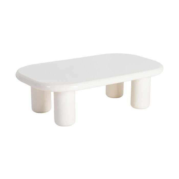 Mesa Centro Lacado Crema Dm Salón 118 X 68 X 37 cm