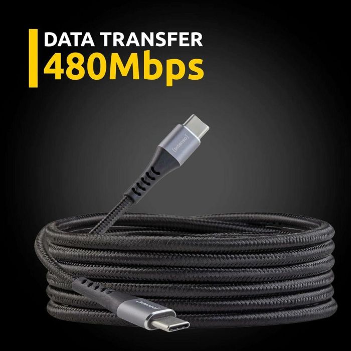Cable USB-C a USB-C INTENSO C315C Negro 2 Cable USB-C a USB-C INTENSO C315C Negro 2
