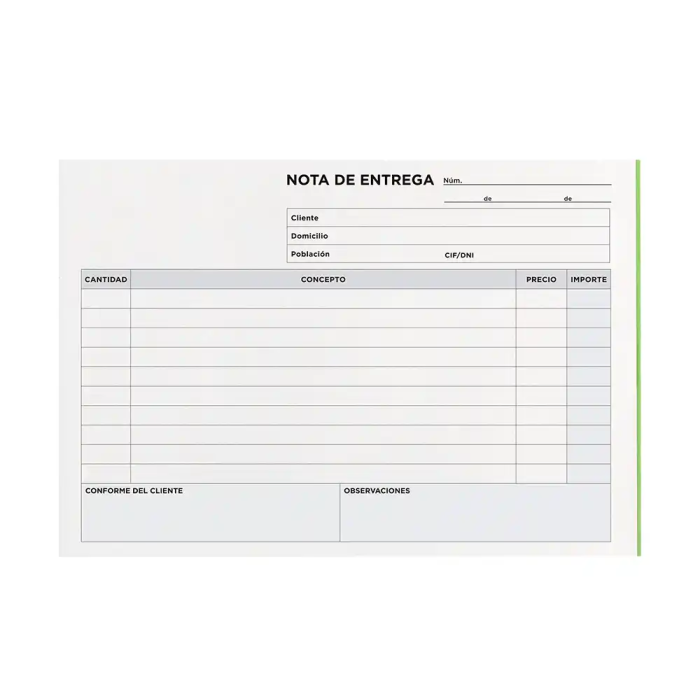 Liderpapel T329 Talonario de Entregas Cuarto Apaisado con 2 Copias (210 x 144 mm) 2