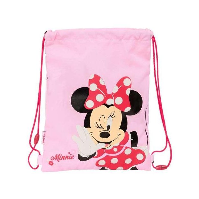 Bolsa Mochila con Cuerdas Minnie Mouse Naive Rosa 26 x 34 x 1 cm