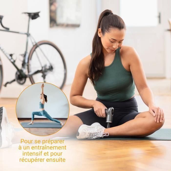 Medisana MG 560 Pistola de Masaje Frío y Calor, 10 Intensidades de Percusión, 3 Niveles, 4 Accesorios, Color Negro 3