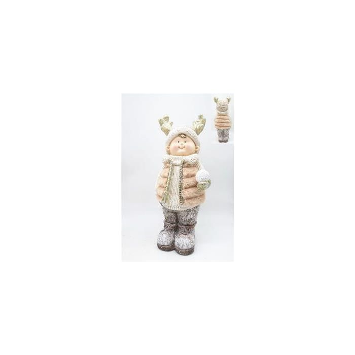 DKD Home Decor Figura Decorativa de Navidad Fantasía Rosa Blanco Dorado Magnesia 18x49.5x20.5cm (2 Unidades) para Niños 1