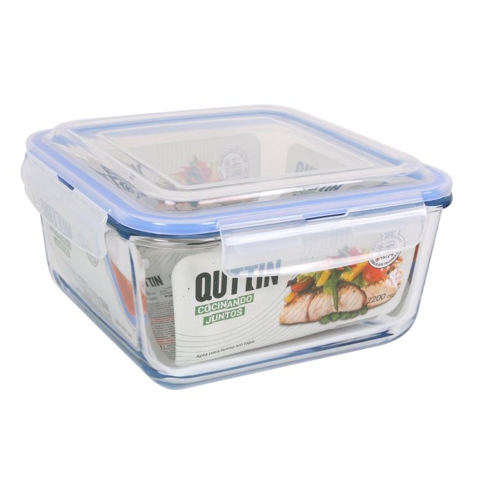 Quttin Fiambrera Cuadrada Hermética 20 x 20 x 10.7 cm 2.2L (4 Unidades) 4