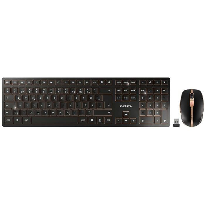 Cherry DW 9100 Slim Set Teclado y Ratón Inalámbrico Negro QWERTZ DE