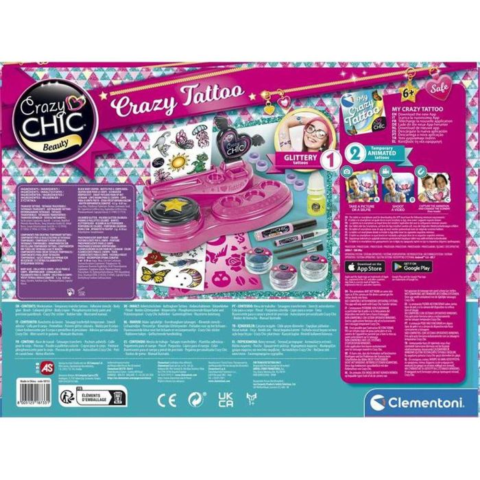 Clementoni Estudio Crazy Tatoo Kit de Tatuajes para Niños y Niñas Juguete Creativo +6 Años, Medidas 38.5x28.5x7.8 cm 13 Clementoni Estudio Crazy Tatoo Kit de Tatuajes para Niños y Niñas Juguete Creativo +6 Años, Medidas 38.5x28.5x7.8 cm 13