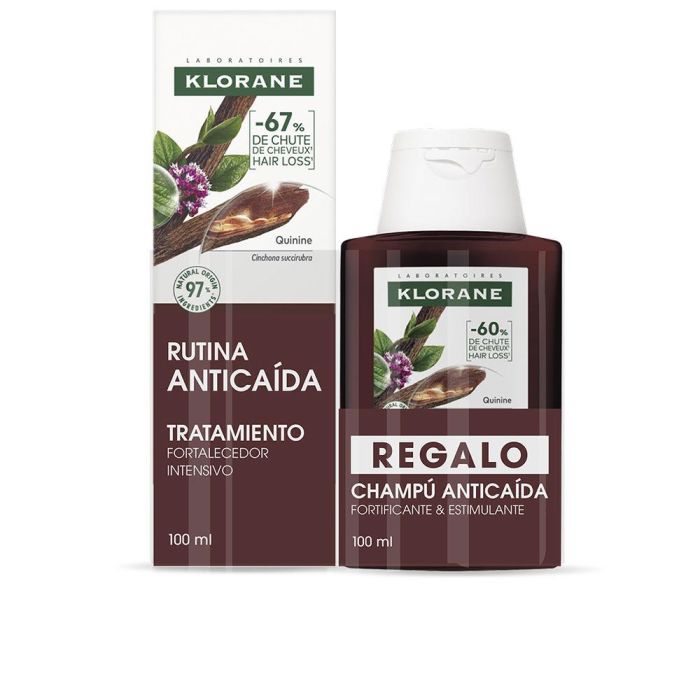 Klorane Sérum Anticaída Quinina y Edelweiss BIO Estrés y Caída Reactiva Estuche 2 pz (Sérum 100ml + Champú 100ml)