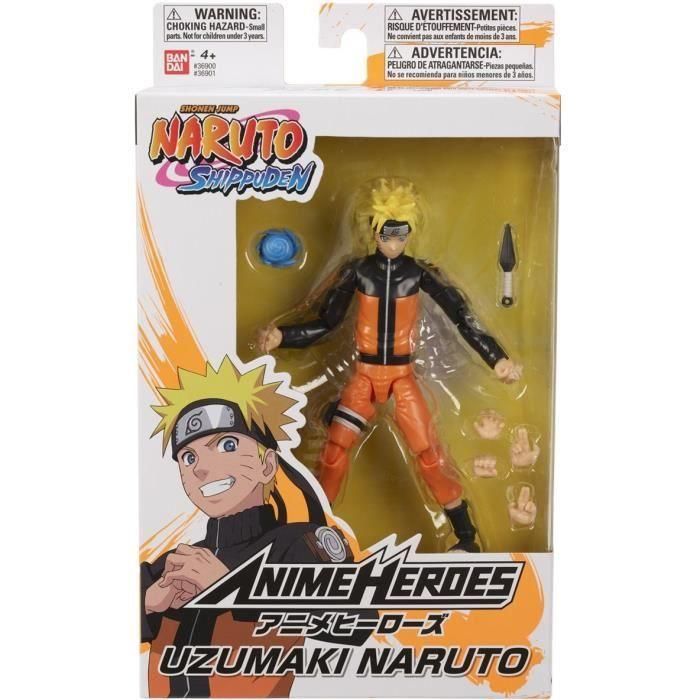 Bandai Figura Anime Heroes Naruto - Figura de acción de 17cm con +16 puntos de articulación 1 Bandai Figura Anime Heroes Naruto - Figura de acción de 17cm con +16 puntos de articulación 1