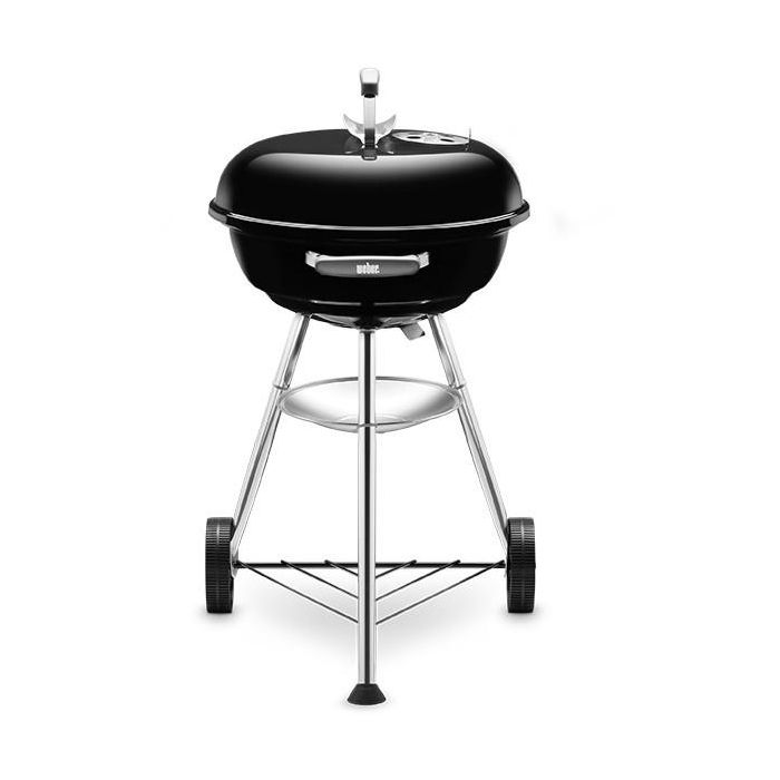 Weber Compact Kettle Barbacoa de Carbón Ø47 cm, para 6 personas, cuerpo acero esmaltado, rejilla de cocción cromada, Color Negro 4