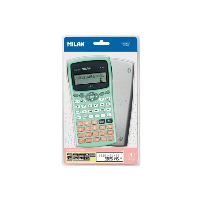Milan M240 Calculadora Científica, 240 Funciones Avanzadas, Pantalla 2 Líneas 10+2 Dígitos, Carcasa Protectora Verde Turquesa 1 Milan M240 Calculadora Científica, 240 Funciones Avanzadas, Pantalla 2 Líneas 10+2 Dígitos, Carcasa Protectora Verde Turquesa 1