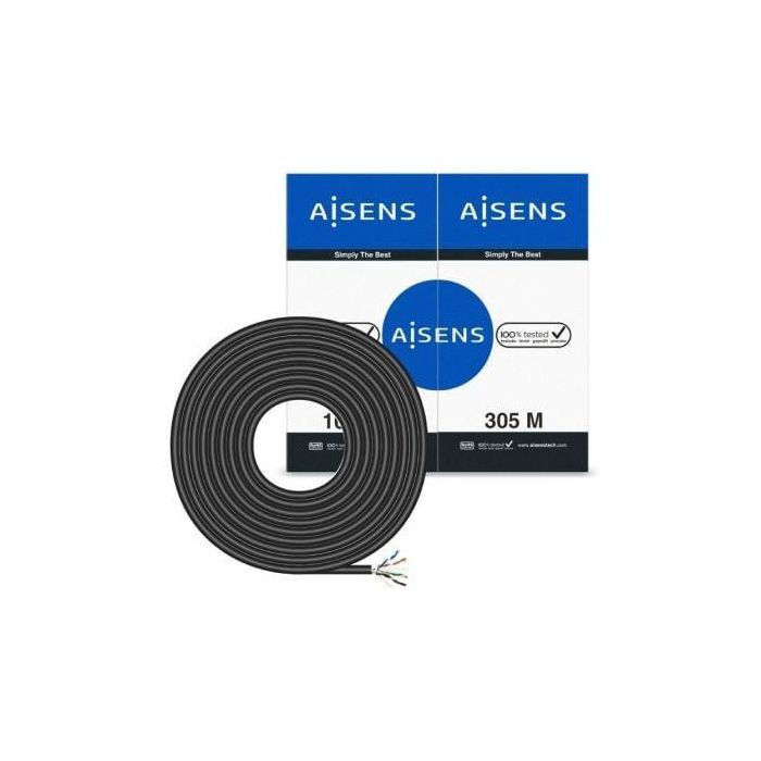 Aisens A135-0674 Bobina Cable de Red Ethernet CAT.6 FTP para Exteriores Impermeable UV Rígido AWG24 Cobre 305m Negro 2 Aisens A135-0674 Bobina Cable de Red Ethernet CAT.6 FTP para Exteriores Impermeable UV Rígido AWG24 Cobre 305m Negro 2