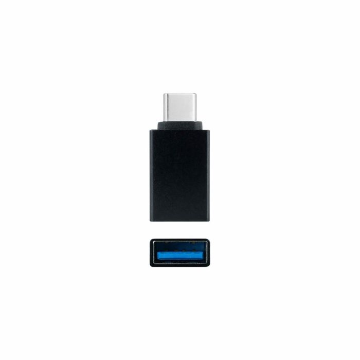 Nanocable 10.02.0010 Adaptador USB Tipo-C Macho a USB 3.1 Hembra (USB-A), Carga y Datos, 31mm, Aluminio Negro
