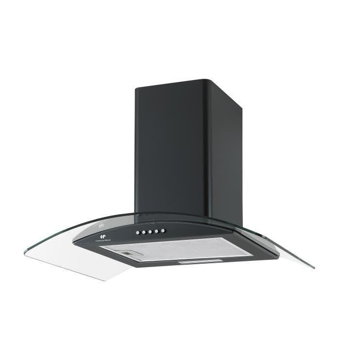 Continental Edison CEH60GB Campana Decorativa 60 cm Negro y Vidrio 1 Continental Edison CEH60GB Campana Decorativa 60 cm Negro y Vidrio 1