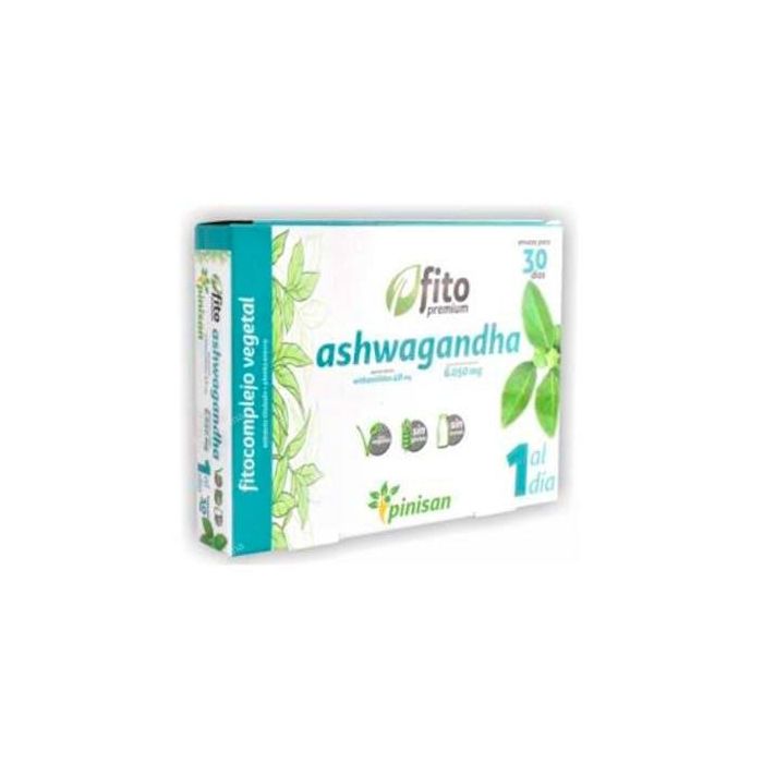 PINISAN Fito Premium Ashwagandha 6050 mg Fitocomplejo con 10% Withanólidos Apoyo Cognitivo y Adaptógeno 30 cápsulas