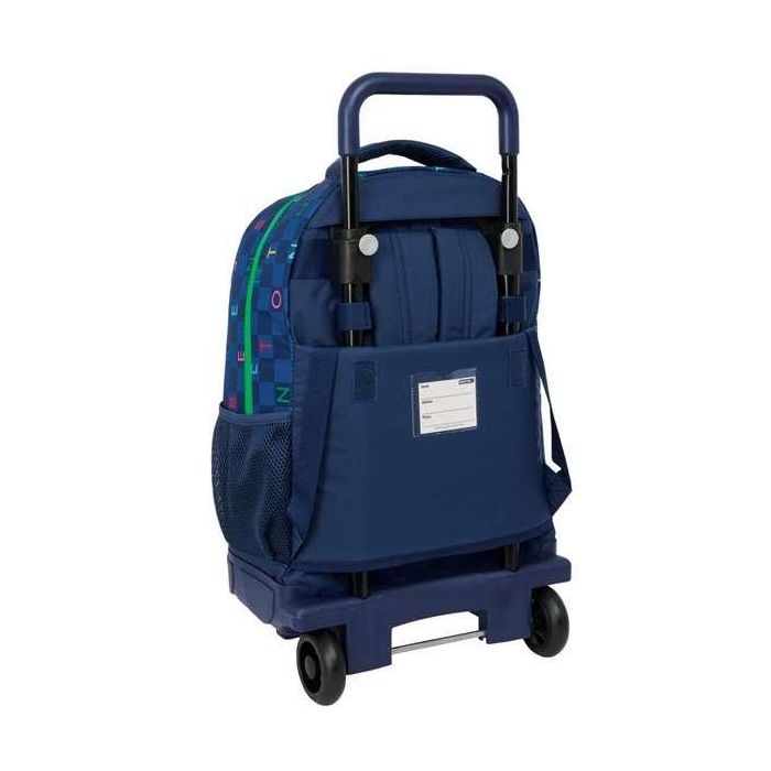 Mochila Escolar con Ruedas Benetton Damero Azul marino 33 x 45 x 22 cm 1 Mochila Escolar con Ruedas Benetton Damero Azul marino 33 x 45 x 22 cm 1