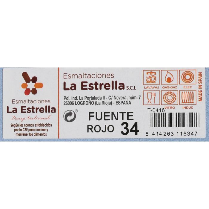 Fuente roja 34 cm - La Estrella (6 Unidades) 1 Fuente roja 34 cm - La Estrella (6 Unidades) 1