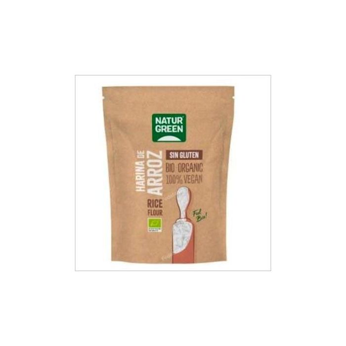 NATURGREEN Harina de Arroz 500g Bio Sin Gluten 100% Vegetal, para Repostería, Panes, Tortillas y Salsas