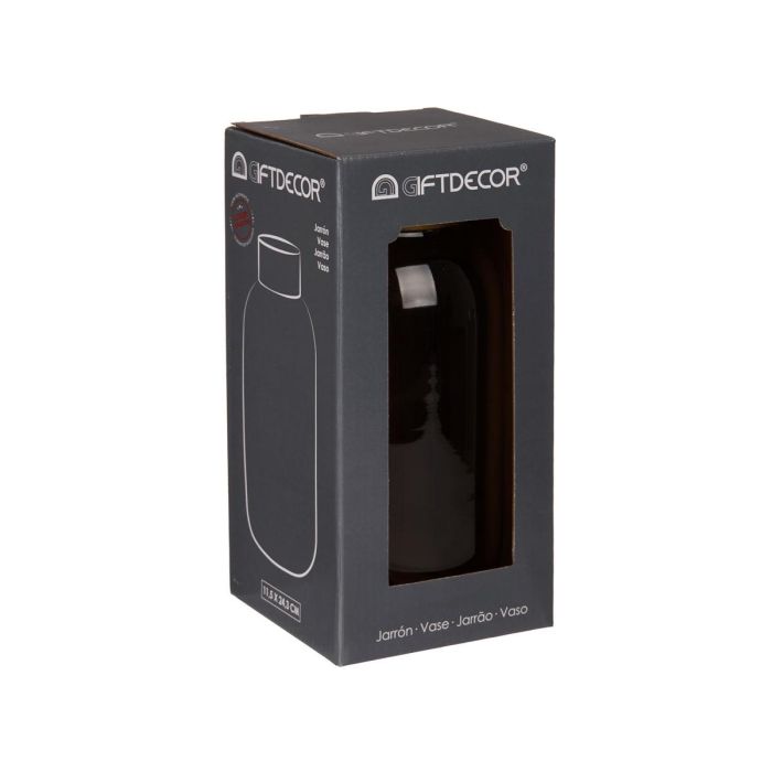 Giftdecor Jarron Cristal Liso Oro Pequeño Antracita 11.5x24x11.5cm (Set de 6) 2
