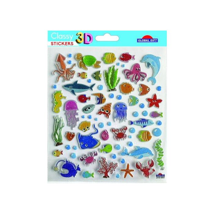 Stickers Grupo Global Gift Bolsa 1H Classy 3D Animales Marinos Glitter