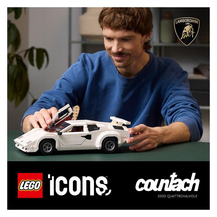 LEGO Icons Lamborghini Countach 5000 Quattrovalvole 10318 - Juego de Construcción de 1506 Piezas para Adultos