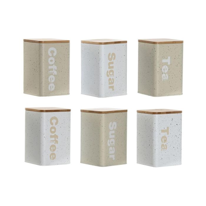 Bote Basicos DKD Home Decor Beige Gris 10 x 14.5 x 10 cm (6 Unidades) Bote Basicos DKD Home Decor Beige Gris 10 x 14.5 x 10 cm (6 Unidades)