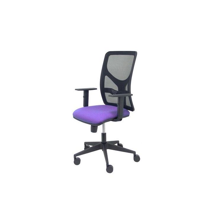 Silla Piqueras Y Crespo Motilla Brazos Regulables Mecanismo Sincro Con Regulador De Tension Respaldo De Malla Negra Y Asiento Tapizado Bali Lila