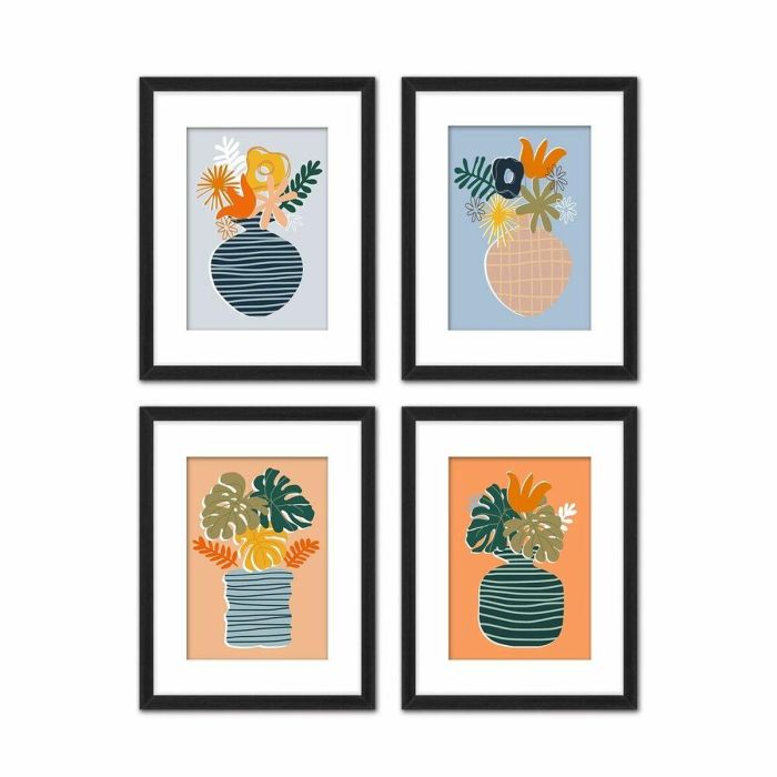 Cuadro Scandi DKD Home Decor Multicolor 2 x 45 x 35 cm (4 Unidades)