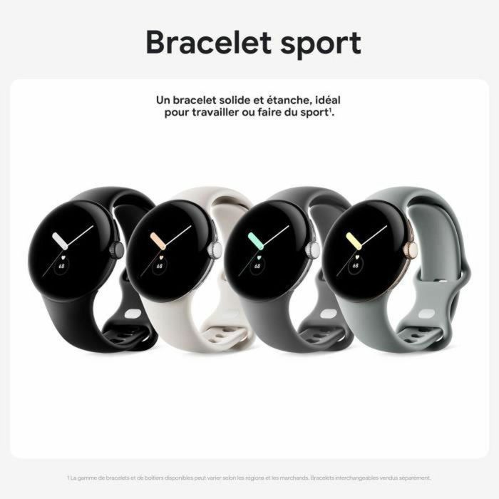 Google Pixel Watch 41mm polished silver stainless steel con correa charcoal active band 4 Google Pixel Watch 41mm polished silver stainless steel con correa charcoal active band 4