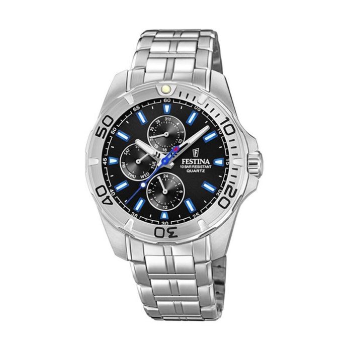 Reloj Hombre Festina F20445/6 Negro Plateado Reloj Hombre Festina F20445/6 Negro Plateado