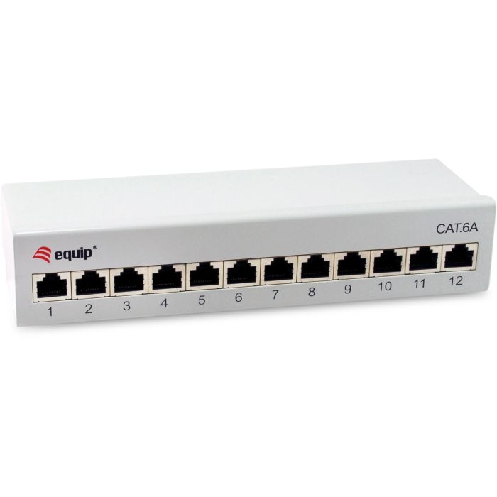 Equip Patchpanel 12x RJ45 Cat6A FTP 1HE Premium hellgrau