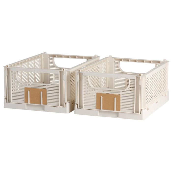 Day Caja Plegable 33X24,5 Bla 2 Unidades con Etiqueta para Contenido, Plástico Reciclado Apilable Blanco 2 Day Caja Plegable 33X24,5 Bla 2 Unidades con Etiqueta para Contenido, Plástico Reciclado Apilable Blanco 2