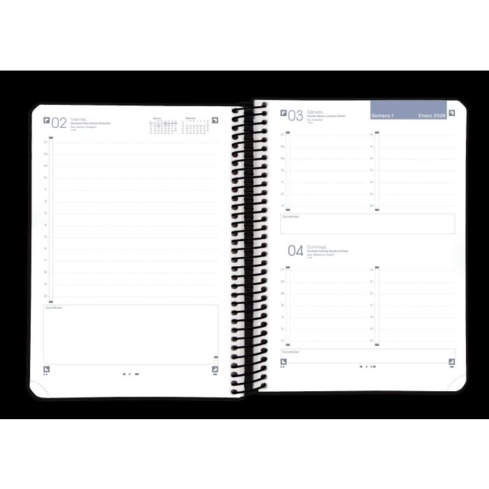 Agenda 2026 Live&Amp;Go A5 15X21Cm Dia Pagina Color Negro Oxford 400201730 1