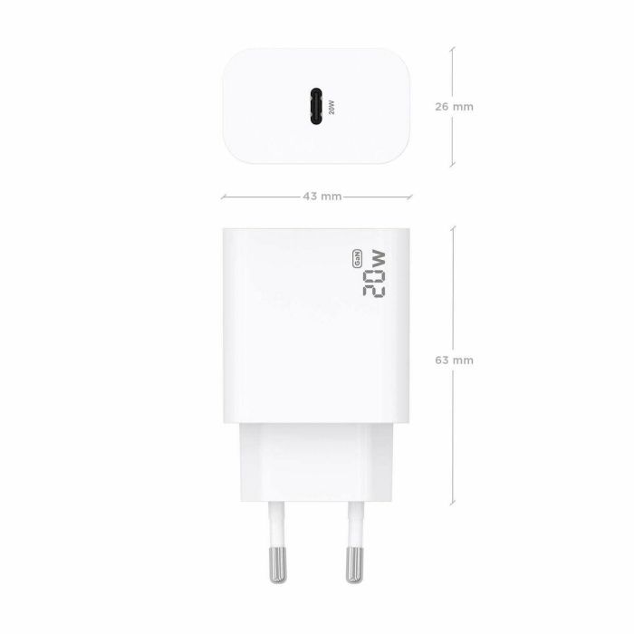 AISENS - CARGADOR GaN 20W, 1xUSB-C PD3.0, BLANCO 7 AISENS - CARGADOR GaN 20W, 1xUSB-C PD3.0, BLANCO 7