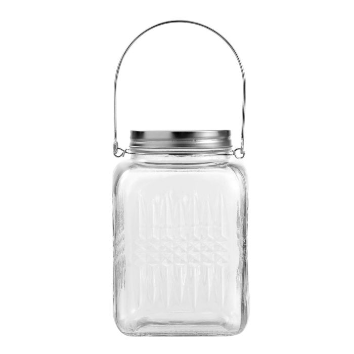 La Mediterranea Tarro de Vidrio con Tapa de Acero y Asa 2000 ml (2 L) - 13.2 x 13.4 x 18.4 cm (6 Unidades)