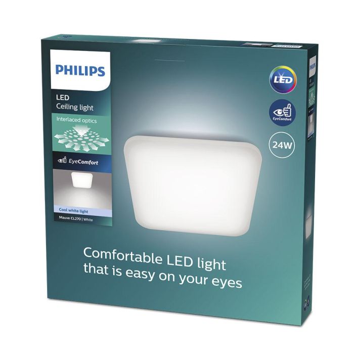 Philips Mauve Plafón LED cuadrado 24W 4000K 3000LM 43x43x7.5 cm 1 Philips Mauve Plafón LED cuadrado 24W 4000K 3000LM 43x43x7.5 cm 1