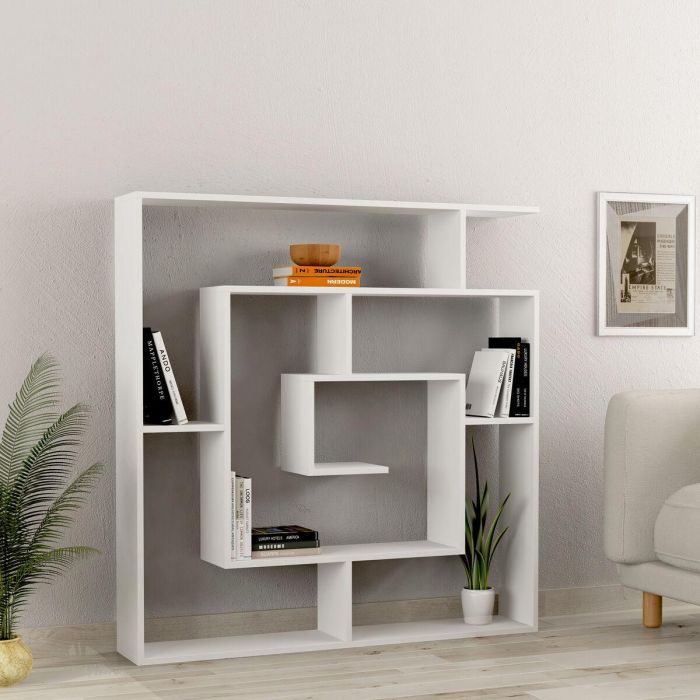 Estantería Alexandra House Living Blanco Madera MDP 125 x 129 x 22 cm Laberinto 3