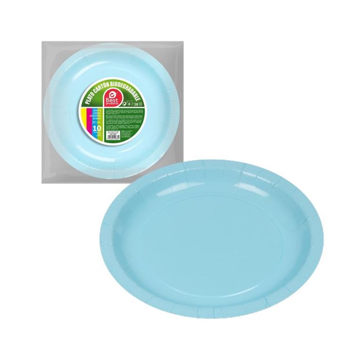 Best Products Pack 10 Platos de Cartón Azules Baby Ø20cm 0 Best Products Pack 10 Platos de Cartón Azules Baby Ø20cm 0