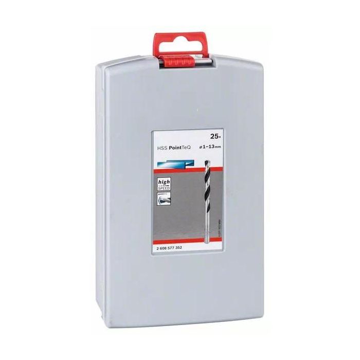 Bosch 1.013.0 Brocas Helicoidales HSS PointTeQ para Metal, 25 piezas, 1-13mm, para Taladro y Acero Fundido 1 Bosch 1.013.0 Brocas Helicoidales HSS PointTeQ para Metal, 25 piezas, 1-13mm, para Taladro y Acero Fundido 1